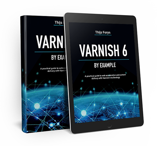 Varnish 6 by example paperback and digital version on tablet.